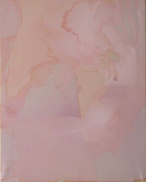 Ohne Titel, 2024. Acryl/Nessel, 100 x 80 cm