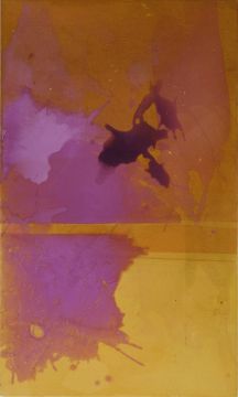 Ohne Titel, 2026. Acryl/Nessel, 100 x 60 cm