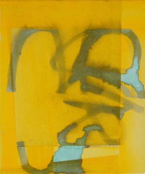 Ohne Titel, 2020. Acryl/Nessel, 43 x 36 cm