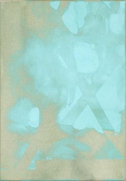 Ohne Titel, 2010. Acryl/Nessel, 34 x 24 cm. Privatbesitz