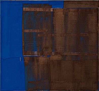 Ohne Titel, 2003. Acryl/Nessel, 65 x 70 cm. Privatbesitz