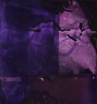 Ohne Titel, 2022/23. Acryl/Nessel, 70 x 65 cm