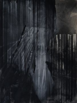 Ohne Titel, 2023/24. Acryl/Nessel, 120 x 90 cm