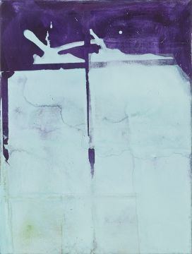 Ohne Titel, 2018/19. Acryl/Nessel, 80 x 60 cm