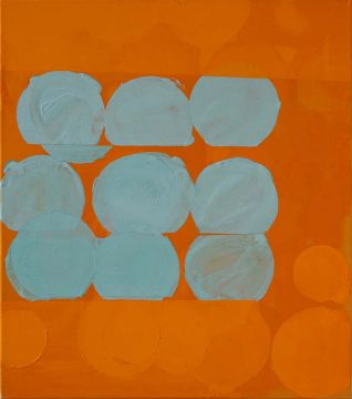 Ohne Titel, 2013. Acryl/Nessel, 68 x 60 cm