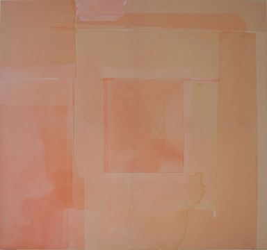 Stockflecken, Fehlstelle und Erg&auml;nzung von fremder Hand, 2014. Acryl/Nessel, 187 x 200 cm. Sammlung KiCo