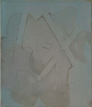 Ohne Titel, 2011. Acryl/Nessel, 35 x 30 cm
