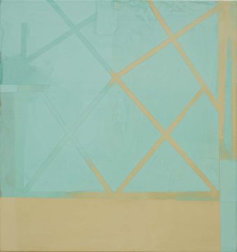 Ohne Titel, 2009. Acryl/Nessel, 90 x 85 cm