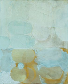 Ohne Titel, 2019. Acryl/Nessel, 43 x 35 cm
