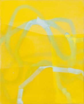 Ohne Titel, 2020. Acryl/Nessel, 43 x 35 cm