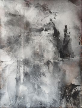 Ohne Titel, 2022/23. Acryl/Nessel, 250 x 190 cm