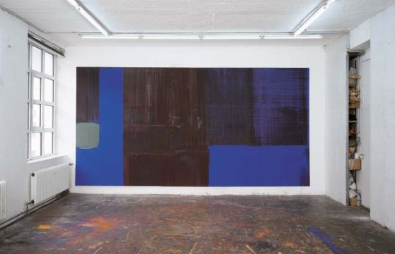 Ohne Titel, 2001. Acryl/Nessel, 280 x 550 cm, Sammlung KiCo. Foto: Florian Holzherr