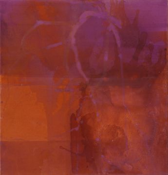 Ohne Titel, 2026. Acryl/Nessel, 71 x 68 cm