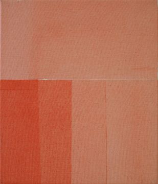 Test, 2014. Acryl/Nessel, 35 x 30 cm