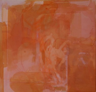 Ohne Titel, 2024/25. Acryl/Nessel, 68 x 71 cm