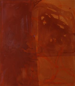 Ohne Titel, 2024. Acryl/Nessel, 80 x 70 cm