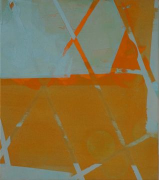 Ohne Titel, 2012/13. Acryl/Nessel, 68 x 60 cm