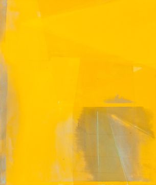 Ohne Titel, 2019. Acry/Nessel, 120 x 100 cm