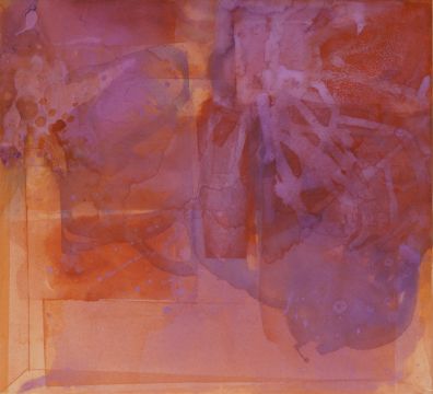 Ohne Titel, 2022/26. Acryl/Nessel, 71 x 65 cm