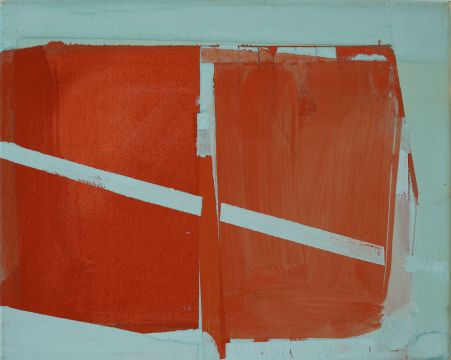 Ohne Titel, 2013/14. Acryl/Nessel, 45 x 36 cm