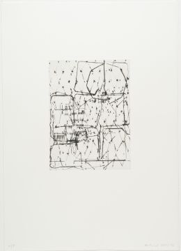 Ohne Titel, 2011/12. Kaltnadel, 53,5 x 38 cm, Platte: 23,8 x 17,6 cm, Auflage 5