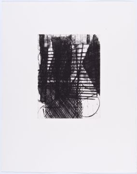 Ohne Titel, 2013: Zustandsdruck. Kaltnadel, 48 x 38 cm, Platte: 23,7 x 17,6 cm
