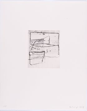 Ohne Titel, 2013. Kaltnadel, 48 x 38 cm, Platte: 16,1 x 13,9 cm, Auflage: 5