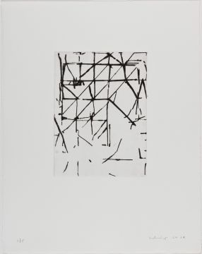 Ohne Titel, 2014. Kaltnadel, 48 x 38 cm, Platte: 23,8 x 17,7 cm , Auflage: 7